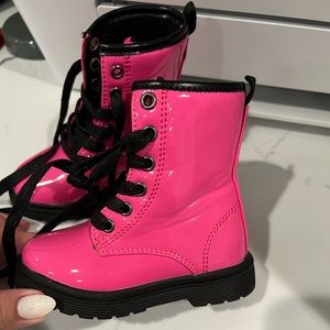 Toddler pink combat boots - size 6